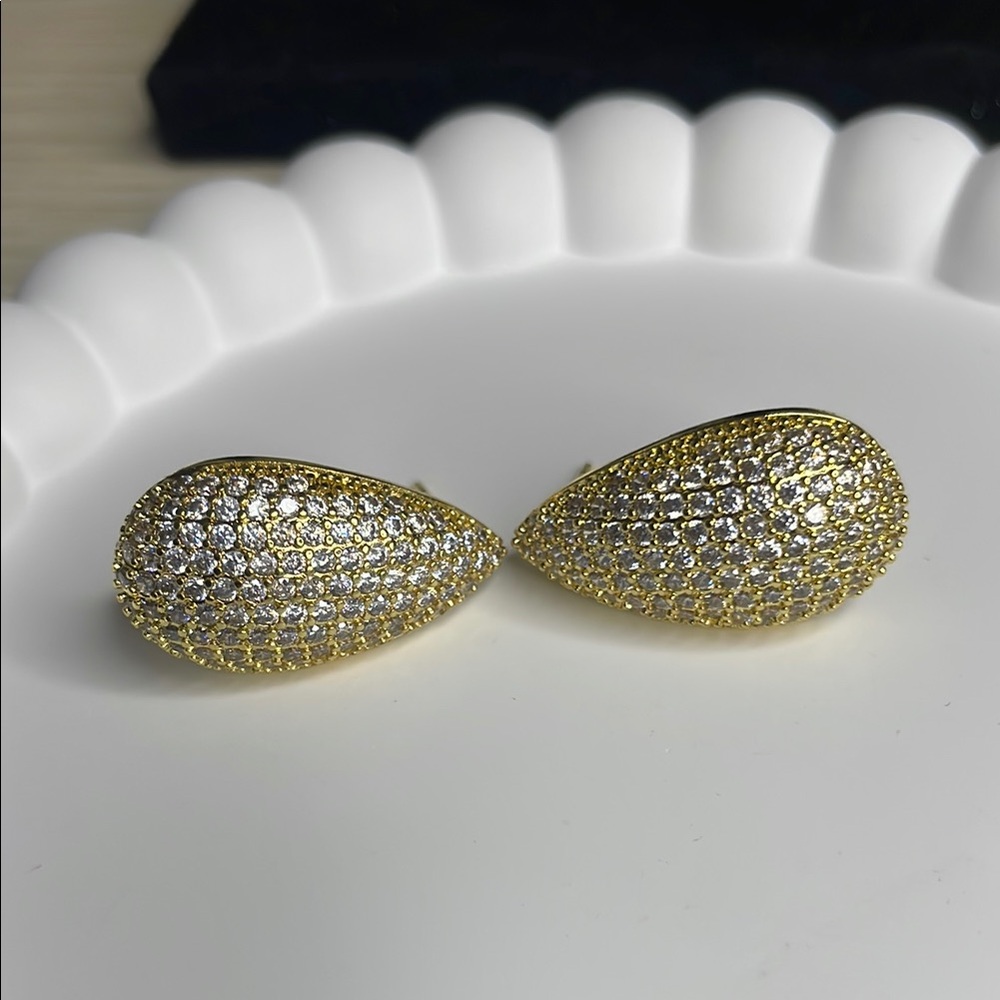 Gold and Silver Teardrop Earrings